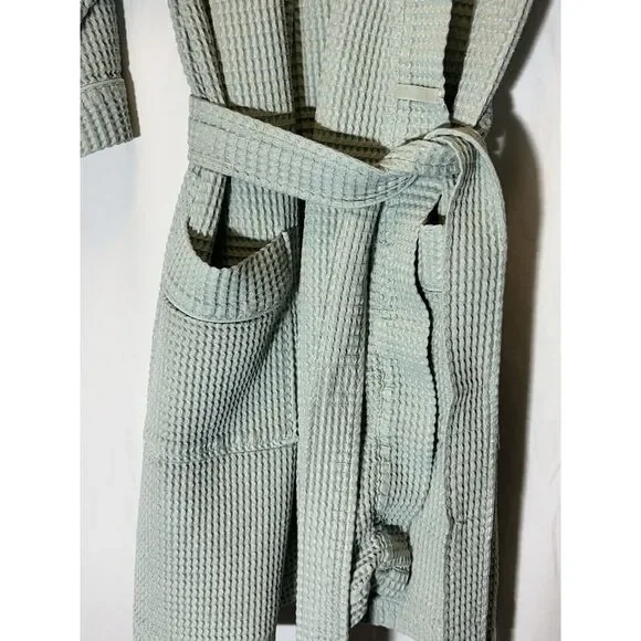 Spa By Charter Club Seafoam Green Cotton Wrap Robe Small‎ J11 - Picture 3 of 4